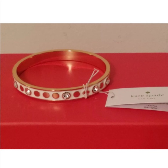 Kate Spade Spot the Spade Gold Bangle Bracelet - Picture 6 of 8